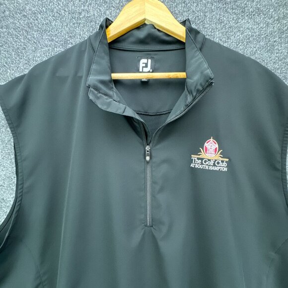 Footjoy Jacket Vest Mens Extra Large Black Golf Windshirt Half Zip South Hampton - Picture 2 of 16
